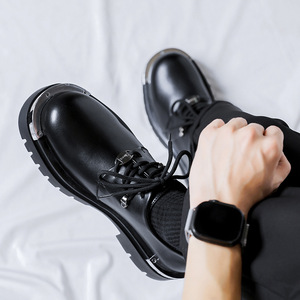 <span class=keywords><strong>Chaussures</strong></span> Derby Luxueuses pour Couples Confortables à Bout Épais Rehaussantes Antidérapantes Polyvalentes pour Travail Formel en Cuir de Vachette PU - Product Image 3
