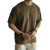 Sorona Cooling Feel T-shirts surdimensionnés pour hommes T-shirt 260gsm pour homme Couleur vert olive