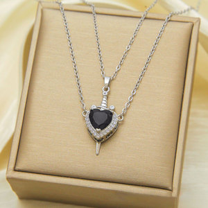 Nuevo Conjunto de Collar con Colgante de <span class=keywords><strong>Amor</strong></span> y Espada al por Mayor 2025, Conjunto de Dos Piezas de Moda, Joyería de Collar, Regalo para Hombres y Mujeres - Product Image 4