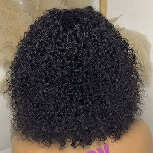 Peluca de Cabello Brasileño con Frente de Encaje 13x4, Densidad 250%, Corte Bob Corto con Ondas Sueltas y Rizadas, Transparente para Peluca con Frente de Encaje - Product Image 3