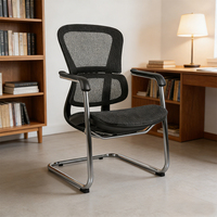 Chaise de bureau ergonomique pivotante moderne en maille et mousse, idéale pour le télétravail, les salles d'attente, les réunions et les visiteurs – Élégante et de haute qualité