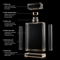 Présentoir Modulaire Personnalisé en Acrylique Prisme Factice de 8 mm d'Épaisseur pour Bouteilles de Parfum, Hauteur 1,2 m, avec Base LED Cachée Télécommandée