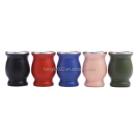 Nouvelle tasse en acier inoxydable de 8 oz pour le commerce extérieur, pot à double paroi en forme de gourde argentine, isolation sous vide, vente en gros