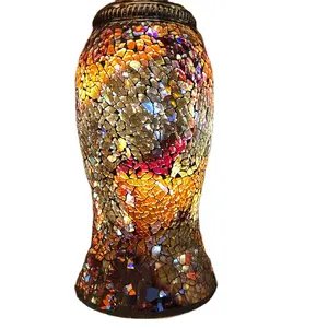 Evershining iluminação único, em forma de sino, vidro de mosaico, turco, lâmpadas de mesa de cabeceira wg004