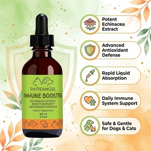 Gotas Inmunoestimulantes para Mascotas OEM, Suplemento Líquido Antioxidante <span class=keywords><strong>de</strong></span> Equinácea para Perros y Gatos, Apoyo Inmunitario Diario, 60 ml - Product Image 1