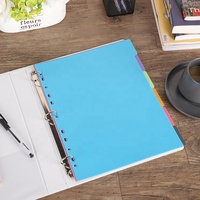 AFFISURE-separadores de archivos de plástico, variados, Color A4, Extra ancho, 6 piezas, con lengüetas Multicolor en blanco para carpeta de anillos