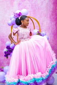 Abiti da compleanno per ragazze con applicazioni in pizzo, volant, abito da damigella per matrimoni, feste, bambini, ballo di fine anno, servizio fotografico - Product Image 4