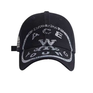 Fashion Vintage Sporty Letter <strong>Scissors</strong> Print Soft Top Wide Brim Adjustable Baseball Cap Unisex Trendy Duck Tongue for Daily Wear - Product Image 6