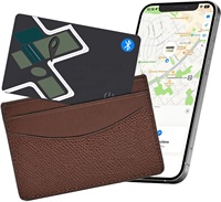 Portefeuille en cuir avec traqueur Bluetooth, carte intelligente rechargeable, traqueur de portefeuille, carte avec fonction Apple Find My