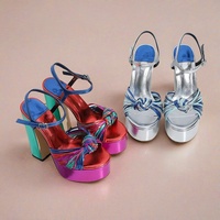 Cheville Peep Toe sandales à talons épais robe de soirée femmes chaussures à talons 2025 Offre Spéciale coloré talon haut plate-forme sandales