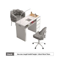 Ensemble Table et Chaise de Manucure Simple ou Double Économique et Remisé, Luxe Léger, Multifonctionnel, Écologique, Durable, en Marbre