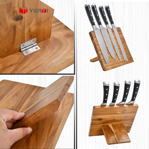 Bloc de cuisine YIERYI avec bloc de couteaux magnétique en bois naturel <span class=keywords><strong>Matsuki</strong></span> - Product Image 4