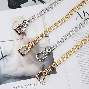 Cinturón de Cadena Metálico de Lujo con Hebilla de Pin, el Más Vendido, <span class=keywords><strong>para</strong></span> Mujer, Dorado y Plateado, <span class=keywords><strong>para</strong></span> <span class=keywords><strong>Vestidos</strong></span> y Jeans - Product Image 1