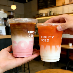 ถ้วยซีล PET เกรดอาหาร ได้รับการรับรองจาก FDA ขนาด 16oz 20oz 22oz ฝา PP ปิดสนิท โปร่งใสสูง สำหรับน้ำมะนาว สมูทตี้มะม่วง พร้อมจัดส่ง - Product Image 2