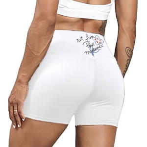 Shorts Deportivos de Cintura Alta Personalizados para Mujer, con Estampado de Logotipo de Estrella, Transpirables, de Spandex y Nailon, para Fitness, Gimnasio y Yoga - Product Image 1