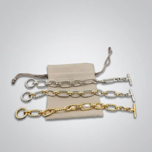 Pulsera de Plata 925 con Baño de Oro y Dijes Pequeños en Forma de X de <span class=keywords><strong>David</strong></span> Yarmans, Joyería de Latón con Baño de Plata y Oro, Pulseras de Moda - Product Image 1