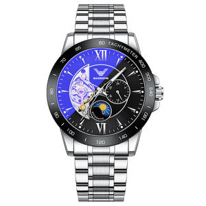 Montre pour homme en acier inoxydable, série Moon Phase, 41 mm, multifonction, entièrement automatique, mécanique, lumineuse, étanche - Product Image 5