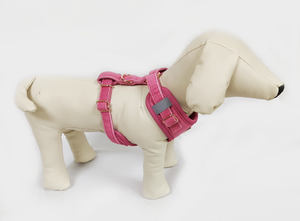 カスタム印刷屋外ウォーキング高級ペットチェストストラップベルベットステップインドッグハーネスとリーシュセット - Product Image 3