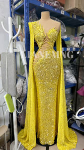 Vestido de Noche de Lujo <span class=keywords><strong>LIAN</strong></span> D89 Elegante y Largo para Fiesta de Cumpleaños con Transparencias y Pedrería - Product Image 2