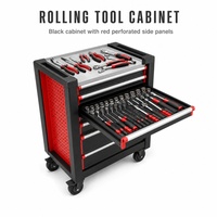 Chariot d'atelier mobile robuste à 7 tiroirs, entièrement assemblé, avec revêtement en poudre époxy, pour garage et réparation automobile