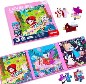 अनुकूलित चुंबकीय पहेली पुस्तक बच्चों की जिगसॉ पहेलियाँ बच्चों के शैक्षिक खिलौने 3 इन 1 चुंबकीय पुस्तक पशु शैक्षिक शिक्षण खिलौने