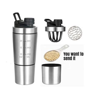 Usine 27oz Bouteille D'eau En Acier Inoxydable Protéine De Lactosérum Shaker Avec Compartiment Pour Gym Nutrition Suppléments Sport Mélangeur En Métal - Product Image 1
