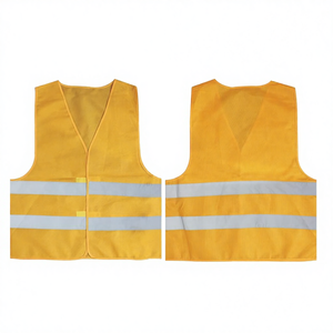 Gilets de sécurité haute visibilité ANSI Classe 2 en polyester respirant, fermeture éclair sur le devant, unisexe, bande réfléchissante haute visibilité de 5 cm, logo personnalisé - Product Image 4