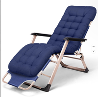 Chaise longue pliable portable d'extérieur avec coussin, tissu Oxford 1200D, tube en acier, capacité de charge de 120 kg, pour patio, jardin, plage, parc