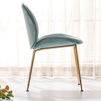 Chaise de salle à manger en tissu de style nordique, minimaliste et luxueuse, avec dossier en forme de coquille, pour restaurant, chaise de maquillage tendance