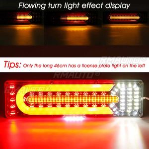 ไฟท้ายรถยนต์ LED แบบไดนามิก 24V จำนวน 2 ชิ้น ไฟเบรก ไฟเลี้ยว สำหรับรถพ่วง รถตู้ เรือ RV คาราวาน รถบัส รถบรรทุก UTV - Product Image 3