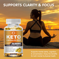 Complément alimentaire 100% naturel Private Label 60 Keto Fat Burn Capsules, soutien énergétique et amélioration de la concentration mentale
