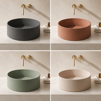 Lavabo de salle de bain en béton durable, design moderne et minimaliste, à poser sur comptoir, MB-003, amélioration écologique de la maison, 16L