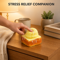Jouet Squishy Gâteau Glacé au Miel à Remontée Lente, Base de Gâteau Glacé, Cuillère à Glace, Anti-Stress, Cadeau de Bureau