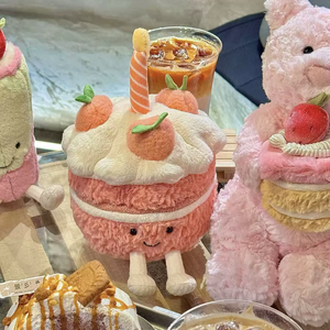 Jc Pink Cake Bear <span class=keywords><strong>Latte</strong></span> Cake Peluche Super Douce, Poupée Réconfortante Anti-stress, Cadeau d'Anniversaire, Ornement Alimentaire - Product Image 5