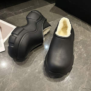 <span class=keywords><strong>Mules</strong></span> à talons hauts doublées de fourrure imperméables pour femmes sabots à talons compensés avec semelle intérieure confortable en EVA <span class=keywords><strong>Mules</strong></span> d'hiver antidérapantes - Product Image 2