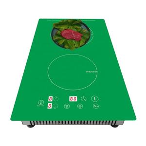 Placa de Inducción Integrada de Alta Potencia de 2 Quemadores, 220V, Eléctrica, con Panel de Cerámica Verde, 3600W - Product Image 1
