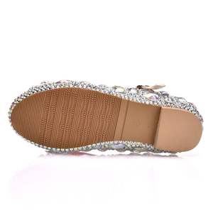 รองเท้าส้นแบนสำหรับเด็กผู้หญิง ประดับโบว์ รองเท้าทรงกลม รองเท้าเด็กประดับเพชร สำหรับงานแสดง - Product Image 2