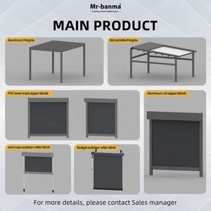 Stores à enrouleur manuels à écran zippé extérieur anti-UV pour fenêtres, balcon, restaurant, gazebo, jardin - Product Image 4