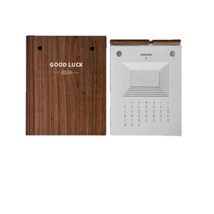 Solid Wood Desk <b>Calendar</b> 8-Inch Engraved Custom Logo Hollow Design 2026 Monthly Planner Gift - Product Image 3