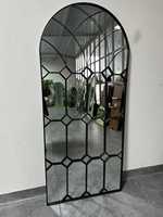 Espejo de pie de cuerpo entero decorativo de hierro forjado contemporáneo con marco de metal y diseño de rejilla elegante para venta al por mayor