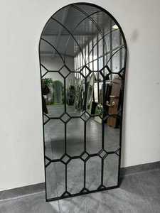 Miroir mural et sur pied <span class=keywords><strong>en</strong></span> <span class=keywords><strong>fer</strong></span> <span class=keywords><strong>forgé</strong></span> chic à <span class=keywords><strong>grille</strong></span> longue pour fenêtres, avec cadre <span class=keywords><strong>en</strong></span> métal - Product Image 2