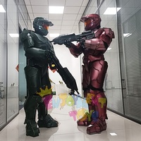 Costume de robot mecha rouge réaliste pour adulte, activité de jeu de rôle, performance de fête, accessoire