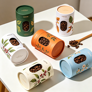 Custom Biodegradable Food <b>Container</b> Coffee Bean Packaging Airtight Cylinder Eco Friendly Tube - Product Image 1