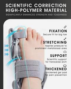 مصحح تشوه إصبع القدم الكبير، فاصل أصابع القدم قابل للتعديل، مضاد للانزلاق، مصنوع من النايلون، مناسب لجميع الأعمار، للقدم اليسرى/اليمنى، لتخفيف آلام التهاب المفاصل - Product Image 2