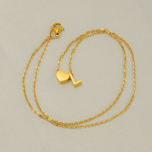 Collier Cœur Initial en Acier Inoxydable Plaqué Or 18K, Petit Collier Cœur avec Lettre, Collier Personnalisé avec Monogramme pour Femme - Product Image 6