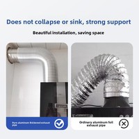 Tuyau d'évacuation en aluminium épaissi pour hotte de cuisine, accessoires de conduit de ventilation, modèles 100-200