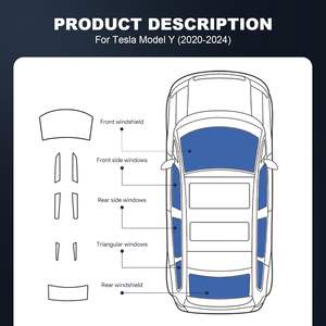 Kit de Lámina Precortada para Ventanas de Tesla Model Y 2017-2024, Protección Solar, Privacidad en Todos los Lados, Bloquea Rayos Infrarrojos y UV - Product Image 6