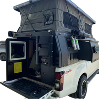 Caravane tout-terrain moderne et légère en aluminium de luxe avec tente de toit escamotable pour pick-up, grand espace de couchage RV