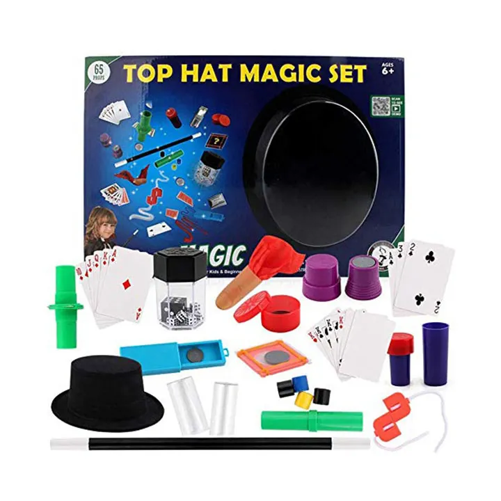 Adult Kids Educational Toy Magic Tricks Game Set With Plastic Magician Hat