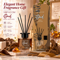 Diffuseur de parfum d'ambiance de luxe en verre avec bâtonnets en fibre, coffret cadeau, fournisseur en gros, emballage personnalisé